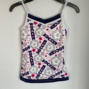 Justice soccer adjustable strap tank top youth  size 8